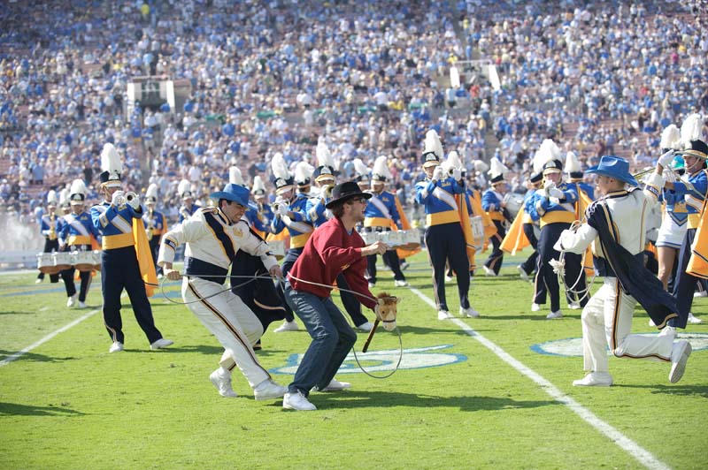 Drum Majors lassoing a Trojan, Western Show, Oregon game, October 10, 2009