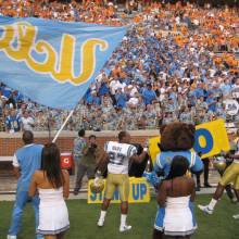 Spirit squad and team cheer after victory, Neyland Stadium, September 12, 2009 