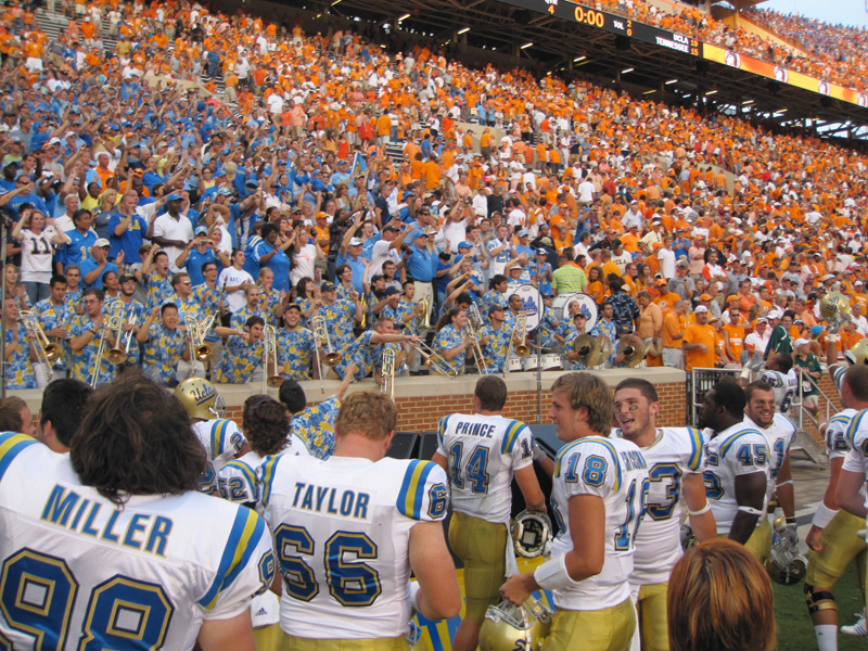 The football team after the game, Neyland Stadium, September 12, 2009