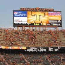 Scoreboard after game, Neyland Stadium, September 12, 2009