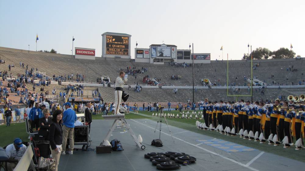 Drum Major Kent Heberer conducting at Postgame