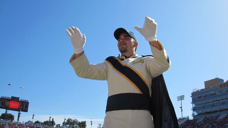 Drum Major Keith Kupper at Stanford, October 3, 2009