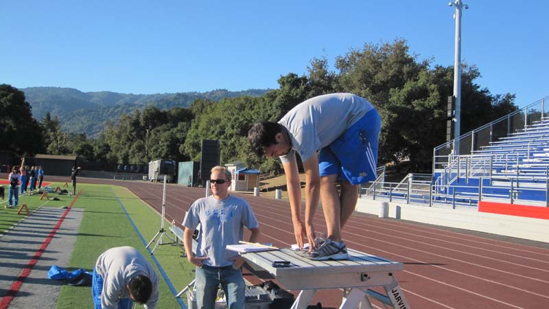 Drum Major Keith Kupper at rehearsal, Saratoga High School, October 2, 2009