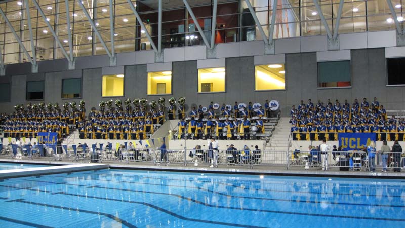 Band at rally in John C. Argue Swim Stadium, USC game, November 28, 2009