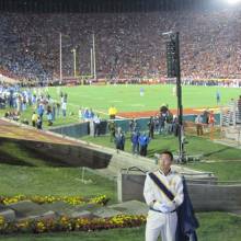 Drum Majors in Coliseum, USC game, November 28, 2009
