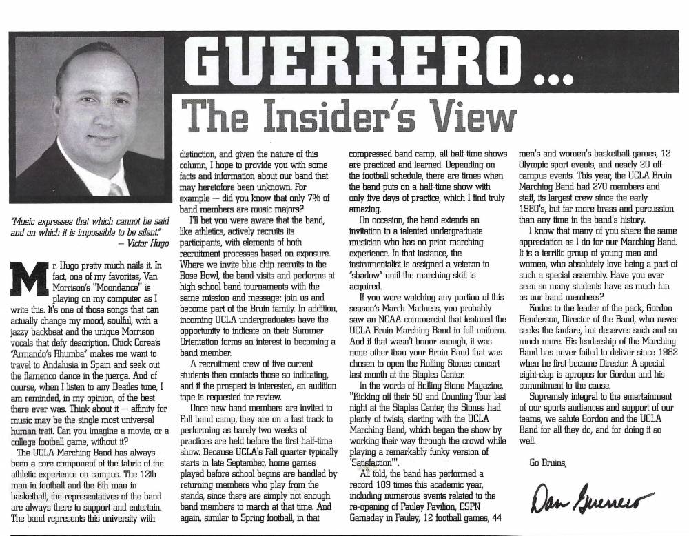 2013 Dan Guerrero Band article June issue