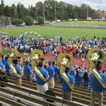 Band at Drake Stadium, Dribble for the Cure, October 21, 2012