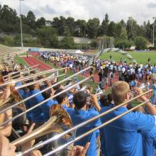 Band at Drake Stadium, Dribble for the Cure, October 21, 2012