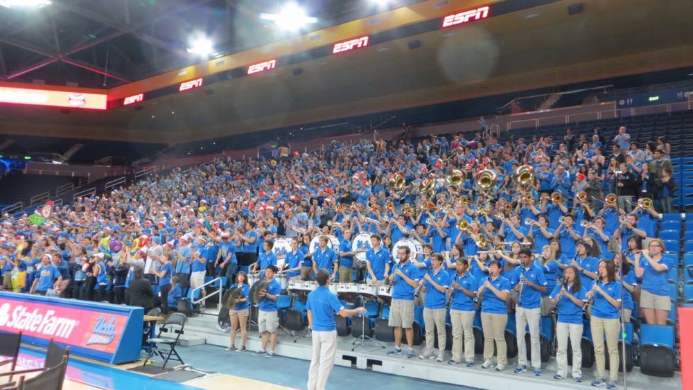 Band in Pauley Pavilion, ESPN College GameDay, March 2, 2013