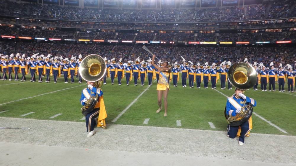 Feature Twirler ReJoyce Green, Tubas, Trombones, Holiday Bowl, December 27, 2012