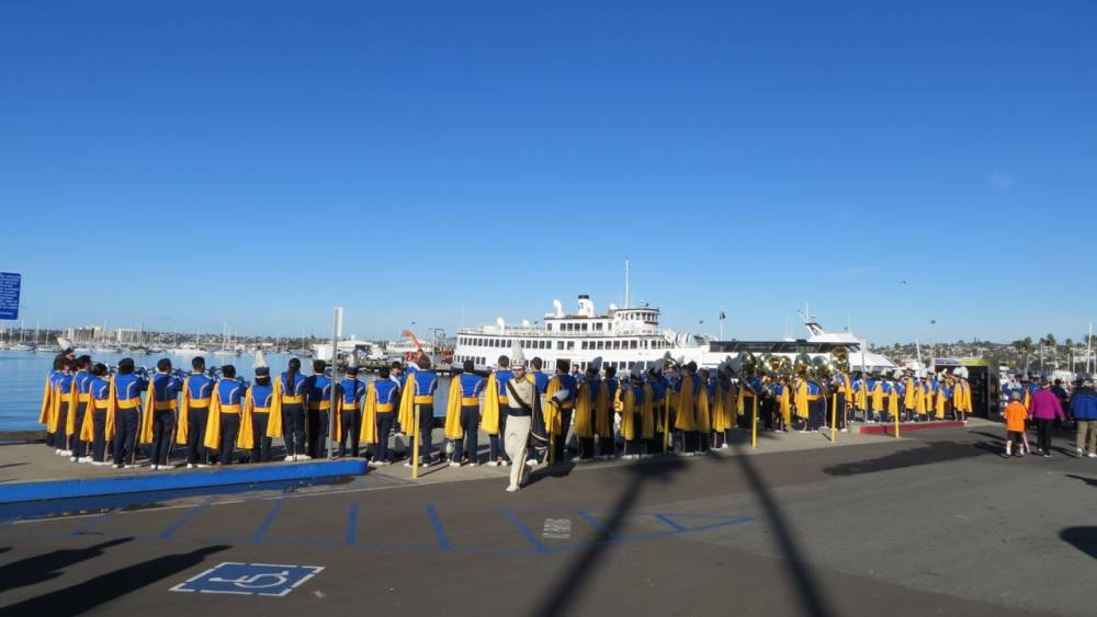 Band warming up, Holiday Bowl, December 27, 2012