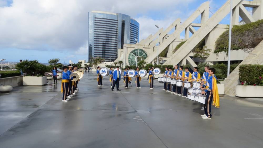 Drums warming up, Holiday Bowl, December 27, 2012