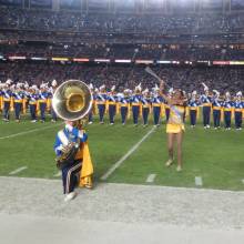 Feature Twirler ReJoyce Green, Tubas, Trombones, Holiday Bowl, December 27, 2012