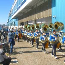 Sousaphones marching from Parade