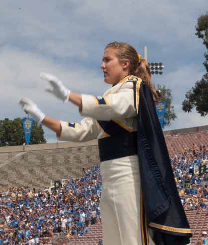 Drum Major Emily Barton, Oregon State game, September 22, 2012