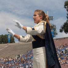 Drum Major Emily Barton, Oregon State game, September 22, 2012