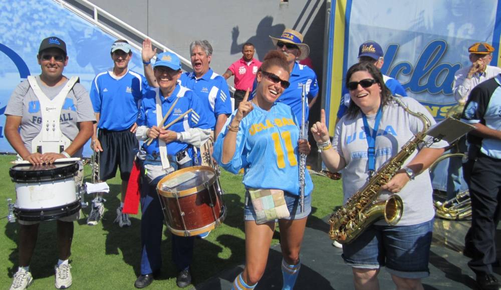 Alumni outside tunnel, Band Alumni Reunion, Utah game, October 13, 2012