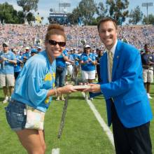 Distance Award Winner, Band Alumni Reunion, Utah game, October 13, 2012