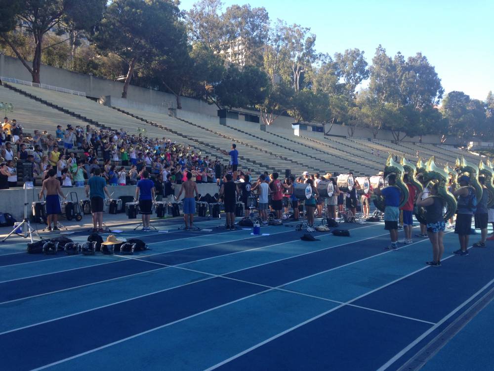 Rehearsal in Drake Stadium