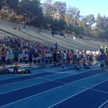 Rehearsal in Drake Stadium