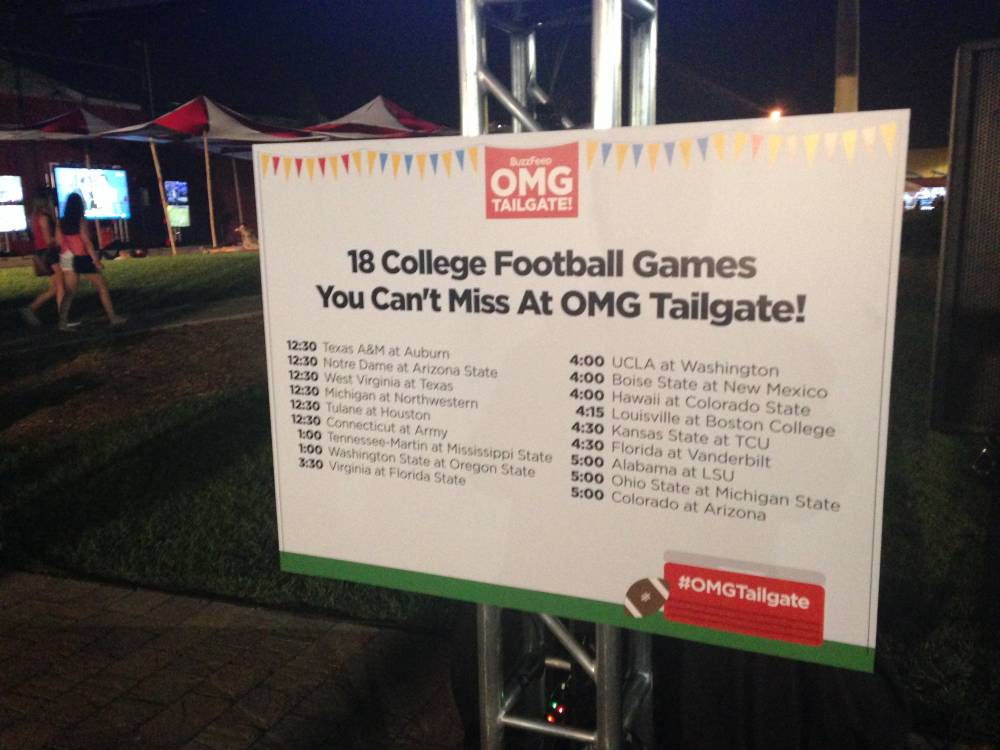 BuzzFeed OMG College Football Tailagate Party