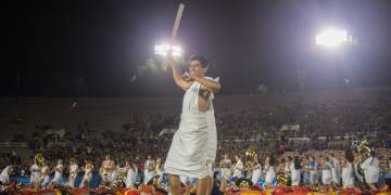 UCLA vs. Cal, Halftime Downfall of Troy with the Cal Band