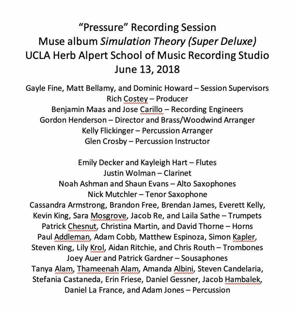 Muse Session Personnel