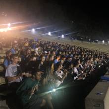 Rehearsal in Drake Stadium