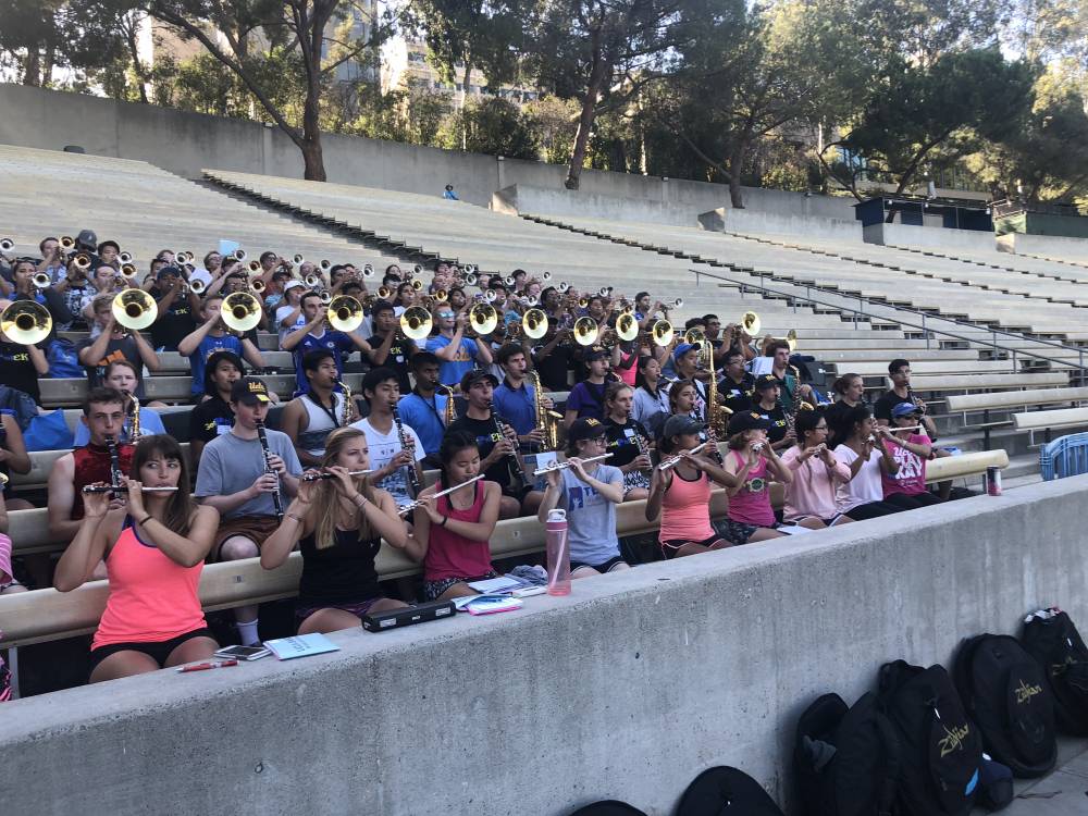 Rehearsal in Drake Stadium