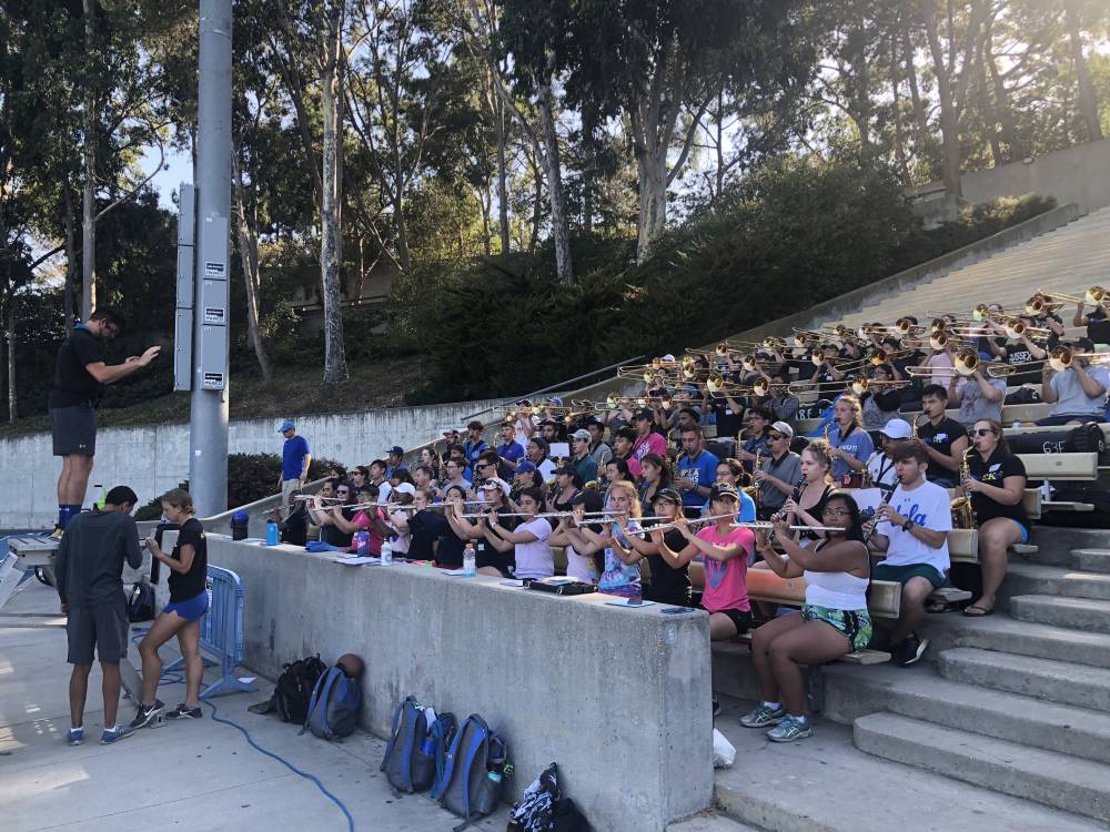 Rehearsal in Drake Stadium