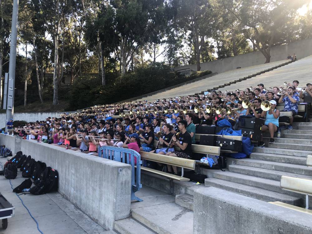 Rehearsal in Drake Stadium