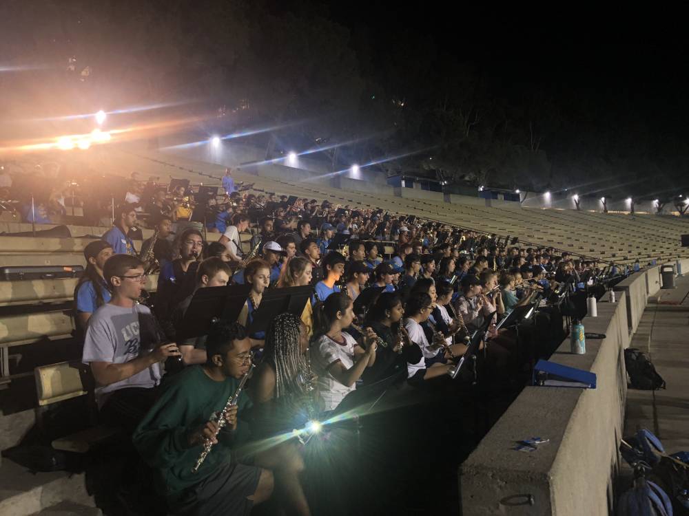 Rehearsal in Drake Stadium