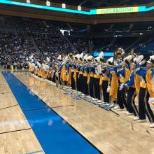 "Movin' On Up" in Pauley Pavilion Rally