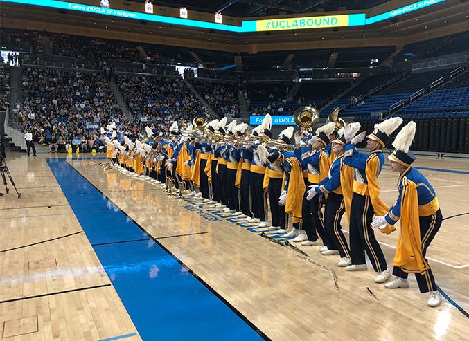 "Movin' On Up" in Pauley Pavilion Rally