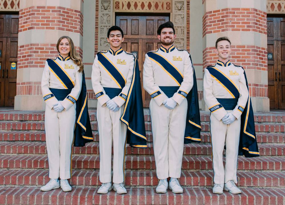 Drum Majors Emma Boone, Matt Espinosa, Jacob Hambalek, and James Eichenbaum