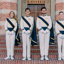 Drum Majors Emma Boone, Matt Espinosa, Jacob Hambalek, and James Eichenbaum