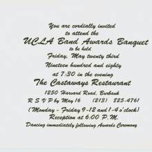 1980 Band Award Banquet Invite