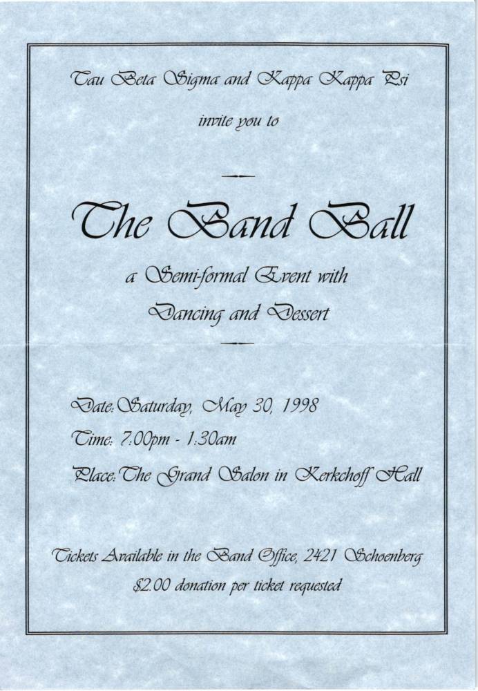 1998 05 30 - Band Ball Announcement