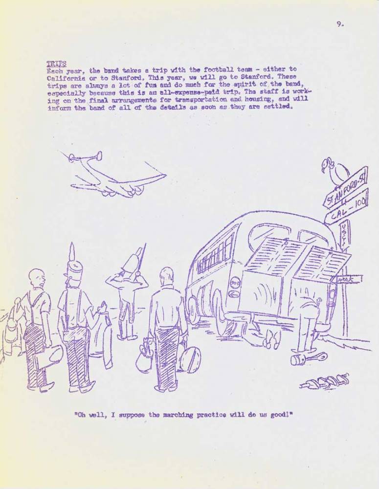 Marching practice cartoon, 1955 Band Manual