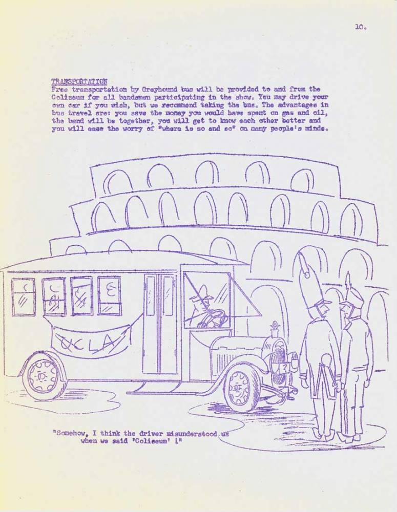 Coliseum cartoon, 1955 Band Manual