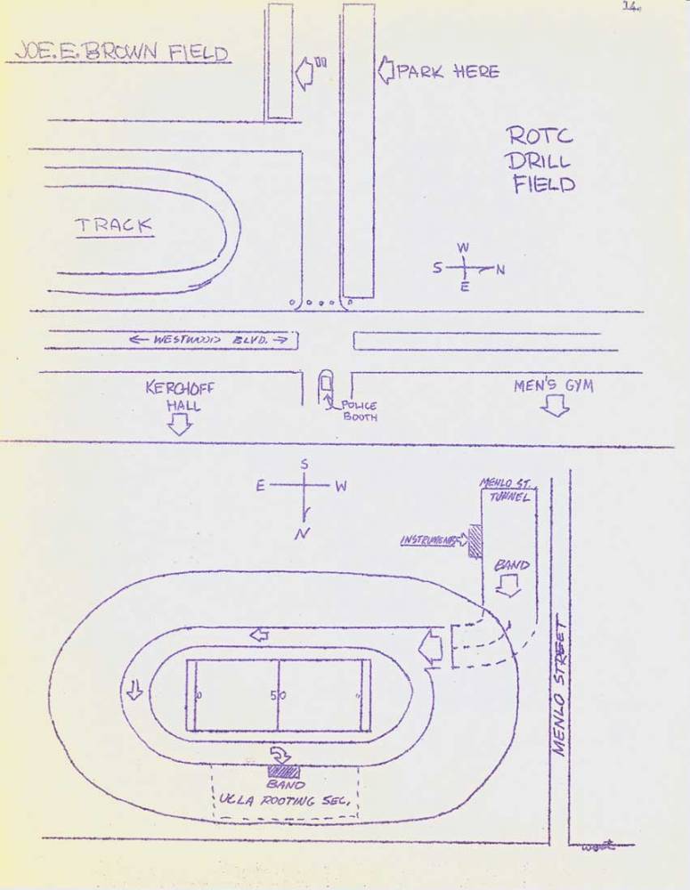 UCLA and Coliseum maps, 1955 Band Manual