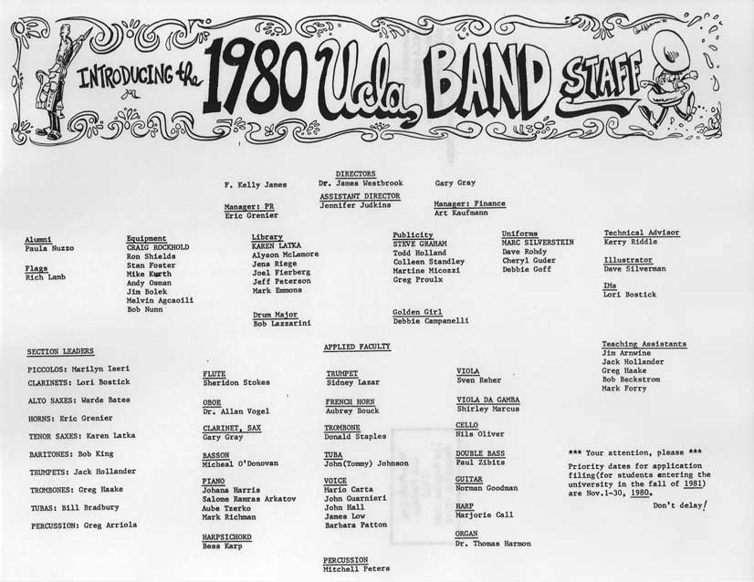 1980 Band Staff cartoon