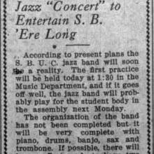 First Jazz Band practice, May 7, 1920 