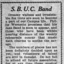 Jazz Band soon to appear, May 21, 1920