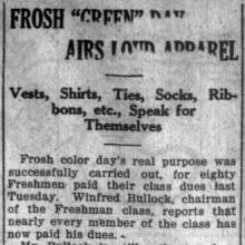 Frosh Color Day - Details of the "Frosh Band," January 16, 1920