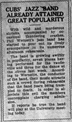 Jazz Band popularity, October 8, 1920