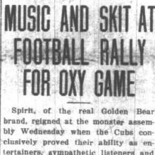 ROTC Band at Oxy rally, October 28, 1921