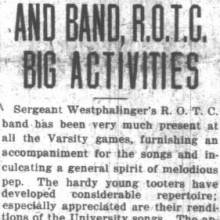 ROTC Band gains popularity, October 21, 1921 