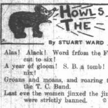"Groans and moans and roaring tones - 'tis but the T.C. Band." October 7, 1921