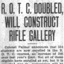 ROTC doubled, ROTC Band's first appearance. October 7, 1921 